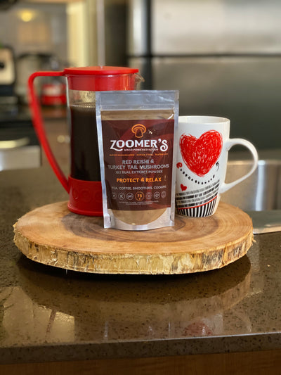 Red Reishi & Turkey Tail Mushroom Elixir 70g / BOOST IMMUNITY & FOCUS / for Tea, Smoothies, Coffee & Cooking